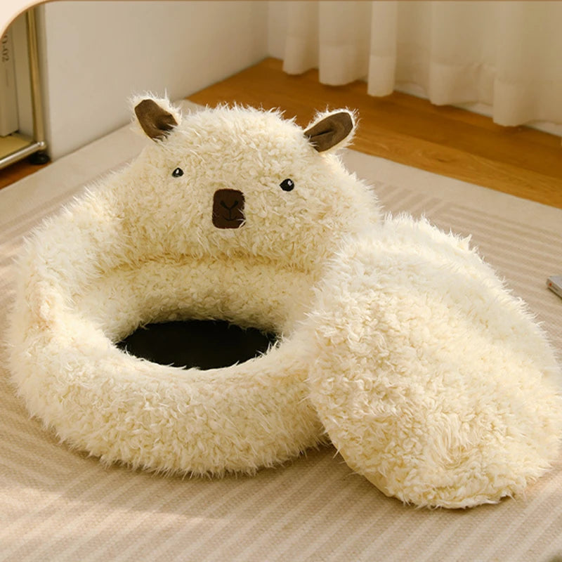 New Year Alpaca Pet Nest Deep Sleep Cat/Dog Mat Universal Warmth Comfortable Nest Small Animals Four Seasons Dog Beds Pet